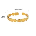 Gold textured open cuff bracelet featuring irregular hammered geometric patterns - Geometric Block Hammered Style (G121693-s)
