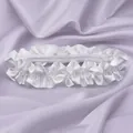Elegant white satin ruffled elastic garter bridal accessory for weddings and photos. - Casual Refined Leg Garters (GS-J037) / One Size
