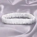 Elegant white ruffled elastic garter leg band in soft satin for brides and daily wear - Date Night Leg Garters (GS-J040) / One Size