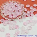 Detailed macro view of 14mm pink gradient cat paw glass beads for DIY jewelry making - 14mm / Light Pink Glass Cat Paw (L49)