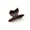 Grande pince à cheveux élégante en acrylique marron foncé en forme de queue de poisson - Design queue de poisson / 6cm / Brun Foncé