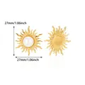 Vue détaillée montrant les dimensions 27mm des boucles d'oreilles perles plaquées or - Style Rayon de Soleil Doré Perle Artificielle (G2245671) / Or 18 carats / 27mm