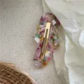 Korean style colorful mottled acetate oval duckbill hair clip for girls - Cloud Shaped Snap Clip (J49-B203) / Colorful