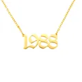 Εξατομικευμένο κολιέ με έτος γέννησης 1988 από χρυσό ανοξείδωτο ατσάλι για γενέθλια - Χρυσό 1988