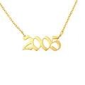 Εξατομικευμένο κολιέ με το έτος 2005 από επιχρυσωμένο ανοξείδωτο ατσάλι για γυναίκες - Χρυσό 2005