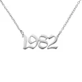 Hochwertige Edelstahl 1982 Geburtsjahr Halskette in Silberoptik für persönliche Geschenke - Silber 1982