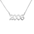 Εξατομικευμένο κολιέ έτους 2006 από ανοξείδωτο ατσάλι με γυαλισμένο ασημένιο φινίρισμα δώρο - Ασημί 2006