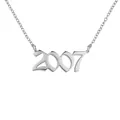 Εξατομικευμένο κολιέ 2007 από ανοξείδωτο ατσάλι με ένα γοτθικό αριθμό μενταγιόν - Ασημί 2007