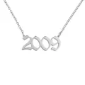 Εξατομικευμένο κολιέ με μενταγιόν έτους 2009 από ανοξείδωτο ατσάλι για δώρο γενεθλίων - Ασημί 2009
