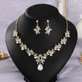 Vintage gold bridal jewelry set with sparkling crystals for weddings and parties - All-match Premium Gold (NS-J6597G)