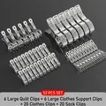 52-piece heavy duty stainless steel windproof clothes clips set for quilts and socks - Deluxe Set【6 Quilt Clips+6 Hanger Clips+20 Clothes Pegs+20 Sock Clips】