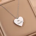Elegante zilveren roestvrijstalen hartjes medaillon ketting met My Love gravure - Zilveren Hart (Mijn Liefde)