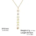Elegant gold stainless steel yoga chakra necklace with colorful stones and tassel design - Vertical Colorful Stone 7 Chakras (Style C) / Gold