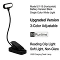 Black flexible clip-on desk lamp with long-lasting battery life and USB charging - LY-13A / Black / Rechargeable Model