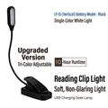 Adjustable black clip-on LED desk lamp for eye-protection with USB charging port - LY-15A / Black / Rechargeable Model