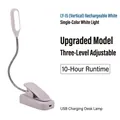 White USB rechargeable clip-on desk lamp with flexible gooseneck arm - LY-15A / White / Battery Powered