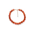 Elegant reddish-brown geometric resin square bead necklace with gold adjustable chain - Brick Red