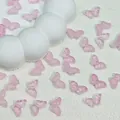 Pink transparent butterfly glass beads for DIY jewelry and hair accessories, size 15x10mm. - 15x10mm / Light Pink