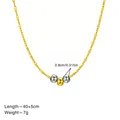 Minimalistische böhmische zweifarbige Perlenkette mit goldfarbener Kette für Damen - Drei Metallperlenkette (0,8 cm) / 18K-Gold / Gold