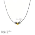 Elegante zweifarbige Metallperlen-Halskette für Damen, 40+5cm feine Schlüsselbeinkette - Drei Metallperlenkette (0,8 cm) / 18K-Gold / Stahlfarben