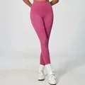 High-waist push-up yoga leggings for women in a vibrant magenta pink color finish - Strawberry Pink [NEW - New Color] / S