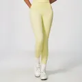 High-waist butt-lifting yoga leggings in lemon yellow, slim fit athletic long pants - Ivory Yellow [NEW - New Color] / S