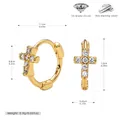 S925 sterling silver gold hoop earrings with zircon cross design and measurements - 925 Silver / 925 Silver Yellow Gold Plated