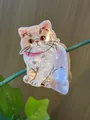 Pince à cheveux chat adorable en acétate irisé, clip requin motif animal pour femmes - Style Chat Blanc Iridescent (3)