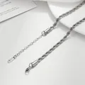Halskette aus silbernem Edelstahl mit Seilkette, verstellbarer Verlängerung und Verschluss - Seilkette Halskette (XL8181Y)