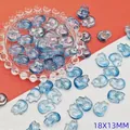 Close-up view of blue gradient glass fox beads for DIY jewelry making, size 18x13mm. - Ink Blue Fox