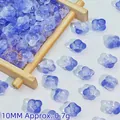 Macro view of 10mm blue glass flower beads for DIY traditional hair accessory making. - Royal Blue (L348#)