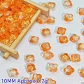 Detailed view of 10mm orange translucent glass flower beads for DIY hair stick jewelry making - Orange (L351#)