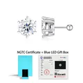Klassische Sechskrallen-Ohrstecker mit Zuchtdiamanten aus S925 Silber mit Box - 5m-14m / Silbergefasster Labordiamant 6-Krappen-Stil (50 Punkte) mit Zertifikat und Geschenkbox