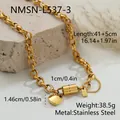 Fashionable gold-plated stainless steel chain bracelet with heart pendant charm - 18K Gold / Gold Style (NMSN-L537-3)