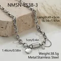 Minimalist stainless steel chunky chain bracelet featuring a polished heart pendant charm - 18K Gold / Silver Style (NMSN-L538-3)