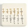 Elegant zirconia butterfly and floral belly button rings in gold and silver finishes - Butterfly Style (1#) / Silver