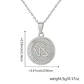 Minimalist silver Capricorn zodiac pendant necklace with size and weight details - Capricorn / Pendant And Chain / Platinum