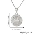 Pendentif collier zodiaque Balance en argent pour homme et femme avec dimensions et poids - Balance / Pendentif Uniquement (Sans Chaîne) / Platine