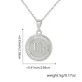 Collier avec pendentif signe astrologique Scorpion argenté et détails de taille - Scorpion / Pendentif Uniquement (Sans Chaîne) / Platine