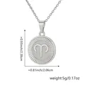 Collier pendentif Bélier argenté avec détails de taille et poids - Bélier / Pendentif Uniquement (Sans Chaîne) / Platine
