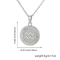 Collier pendentif signe du zodiaque Verseau en argent avec dimensions - Verseau / Pendentif Uniquement (Sans Chaîne) / Platine