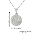 Pendentif collier constellation Vierge argent avec dimensions et poids affichés - Vierge / Pendentif Uniquement (Sans Chaîne) / Platine