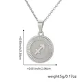 Pendentif Sagittaire en argent avec spécifications précises de taille et de poids - Sagittaire / Pendentif Uniquement (Sans Chaîne) / Platine