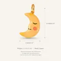 Handmade yellow ceramic crescent moon pendant with cute smiling face and copper loop - Light Yellow Smiley Face Pendants