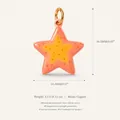 Pink and orange starfish ceramic pendant charm with copper ring dimensions - Pink-Yellow Gradient Star Pendants