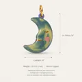 Creative vintage copper crescent moon pendant with blue mottled enamel and cute face - Light Blue Moon Pendants