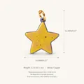 Handmade yellow star pendant in copper with purple trim and speckled enamel finish - Yellow-Brown Star Pendants
