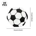 Set of 20 soccer ball shaped paper napkins measuring 16x15cm for sports themed party - Football Paper Napkins - 40 Pcs