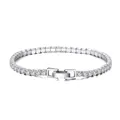 Bracelet tennis élégant en argent s925 avec une rangée de zircons étincelants. - Bracelet en argent S925 plaqué or blanc, zircon 3.0, 16,5 cm