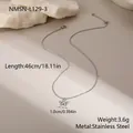 Elegant stainless steel flower pendant necklace shown with length and weight info - 18K Gold / Steel Color Necklace (NMSN-L129-3)